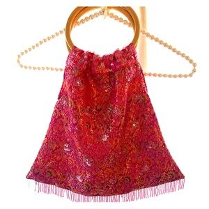 Sassy Pink hand held bag/simple shimmer.